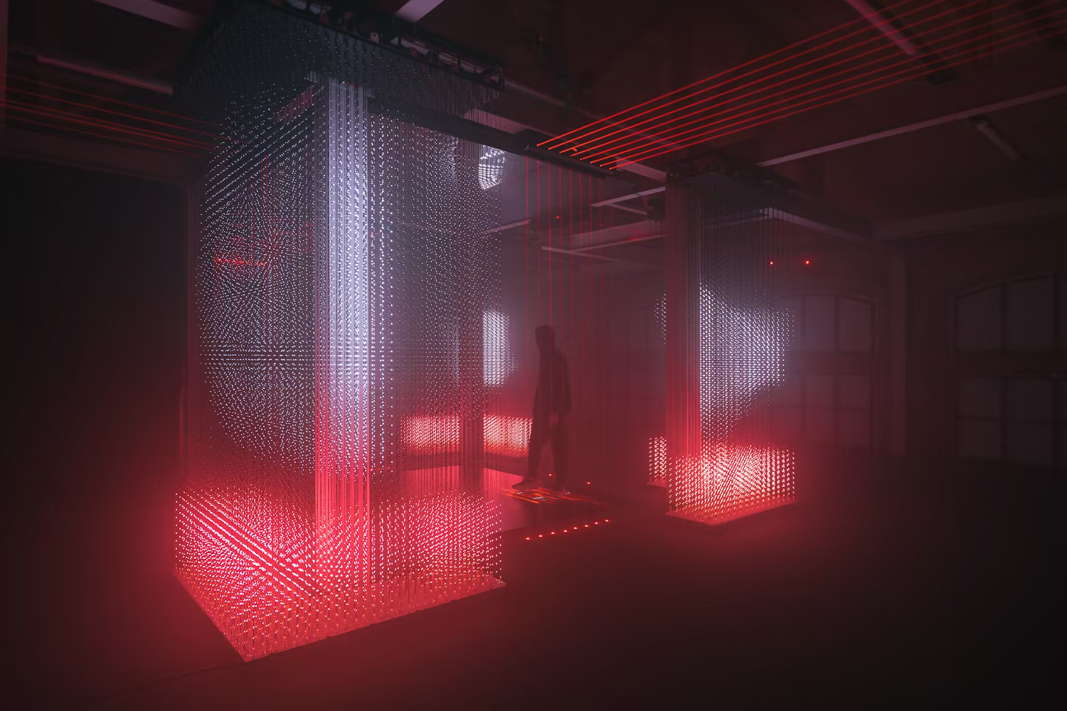 Architecture, light, and generative motion intersecting dynamically.